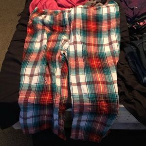 Red, white and green pajama pants